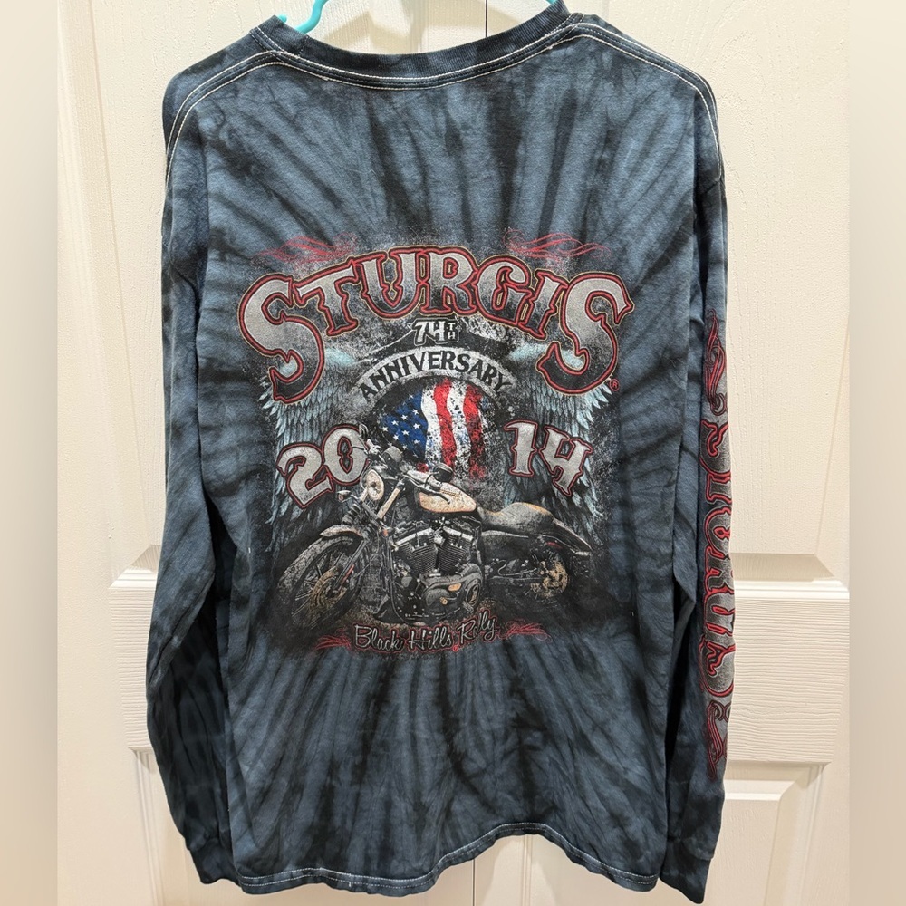 Sturgis 2014 74th Anniversary Tie-Dye Long Sleeve Shirt - Men’s Large